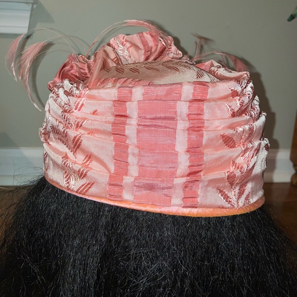 Paula Singleton hat pink feather Easter fascinator wedding church party holiday - Picture 2 of 6